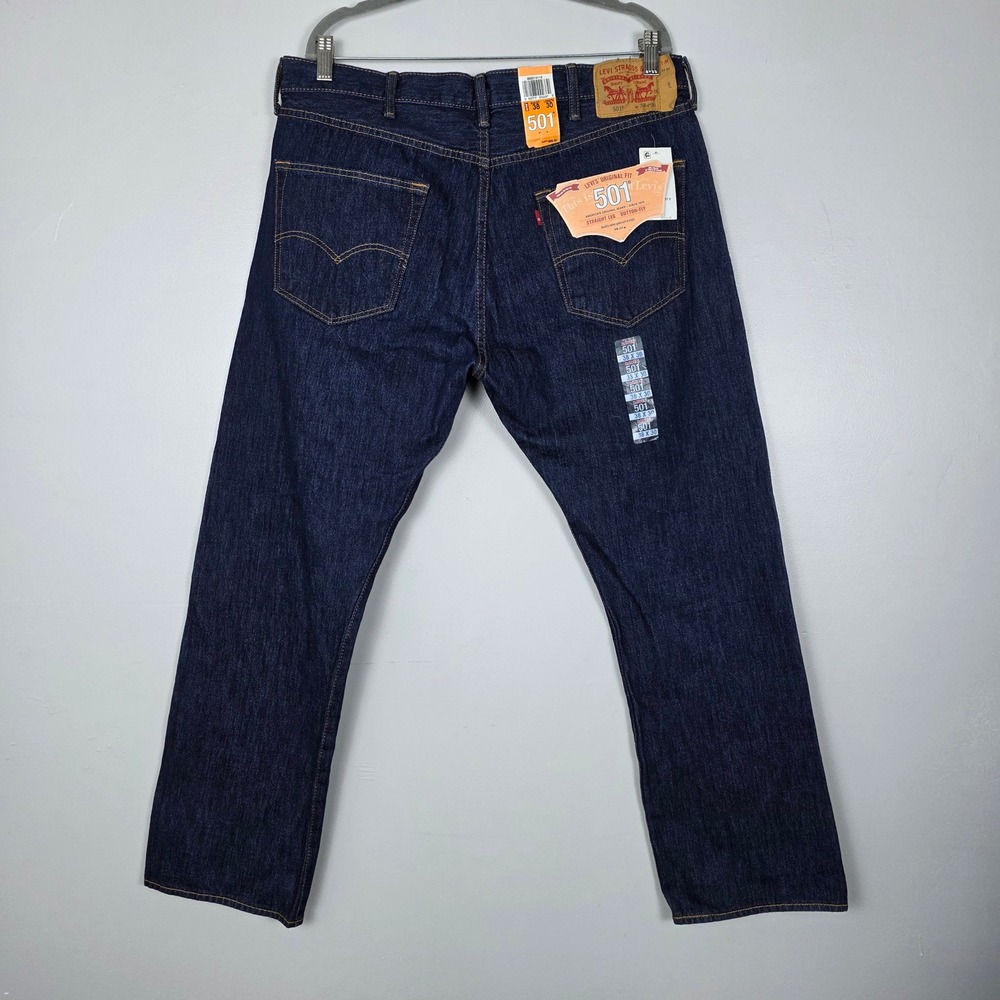 NWT Levi's 501 Original Fit Mens Jeans XX Straight Leg Button Fly 38x30